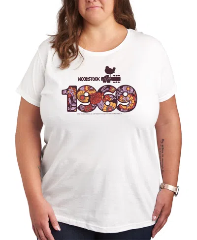 HYBRID APPAREL PLUS SIZE WOODSTOCK 1969 GRAPHIC PULLOVER T-SHIRT
