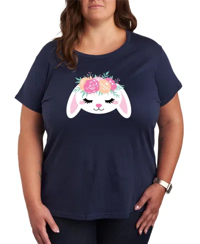 HYBRID APPAREL TRENDY PLUS SIZE EASTER BUNNY SIZE GRAPHIC CREW NECK T-SHIRT