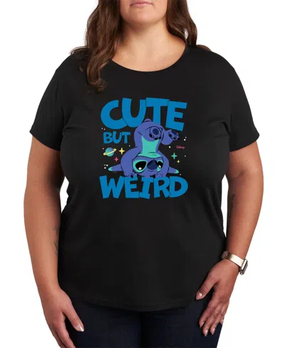 HYBRID APPAREL TRENDY PLUS SIZE LILO AND STITCH CORE GRAPHIC CREW NECK T-SHIRT
