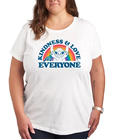 HYBRID APPAREL TRENDY PLUS SIZE LILO AND STITCH HOLIDAYS GRAPHIC CREW NECK T-SHIRT