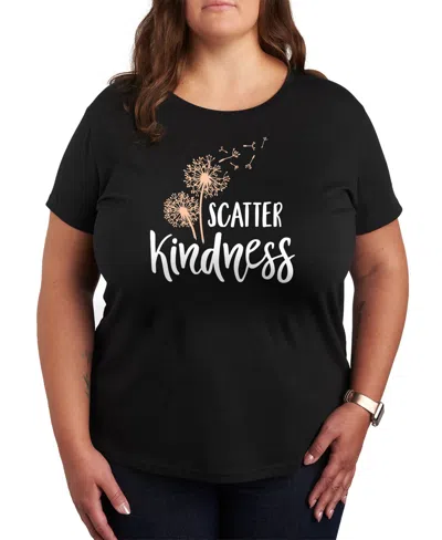 HYBRID APPAREL TRENDY PLUS SIZE SCATTER KINDESS GRAPHIC CREW NECK T-SHIRT