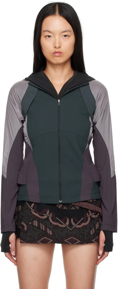 HYEIN SEO PURPLE PANELED WINDBREAKER JACKET