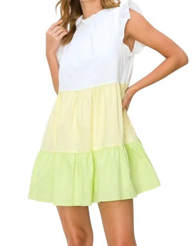 HYFVE BAILEY TIERED HIGH-NECK SLEEVELESS MINI DRESS IN WHITE MULTI