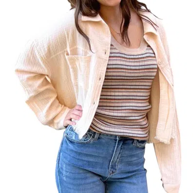 HYFVE MUSLIN GAUZE CRINKLE TOP IN CREAM