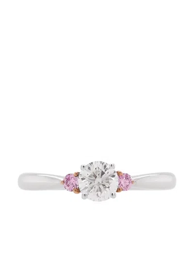 HYT JEWELRY 18K WHITE GOLD DIAMOND ENGAGEMENT RING