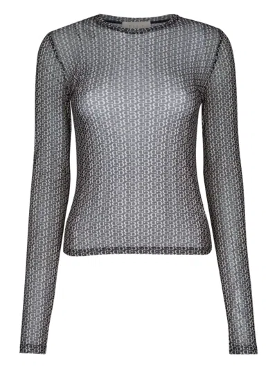 IBLUES SEMI-SHEER LONG-SLEEVE TOP