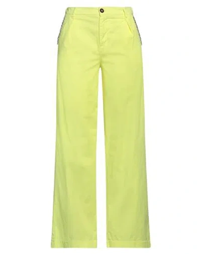 I LOVE MP I LOVE MP WOMAN PANTS YELLOW SIZE 25 COTTON, ELASTANE