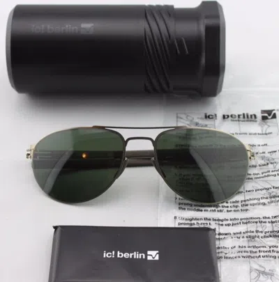 IC! BERLIN IC BERLIN KLIMEK P BRONZE METAL FRAME GREEN TINT LENS SUNGLASSES
