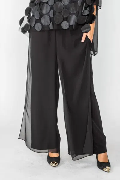 IC COLLECTION ELEGANT WIDE-LEG PANTS IN BLACK