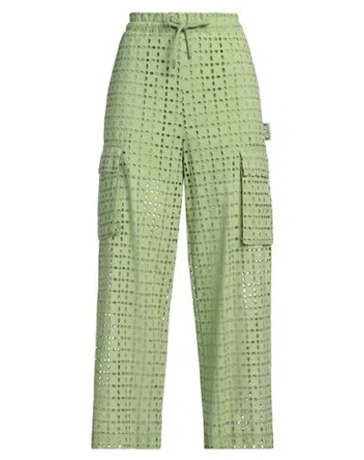ICE PLAY ICE PLAY WOMAN PANTS LIGHT GREEN SIZE 10 COTTON, POLYESTER