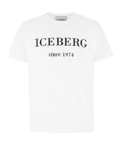 ICEBERG ICEBERG LOGO EMBROIDERED CREWNECK T-SHIRT