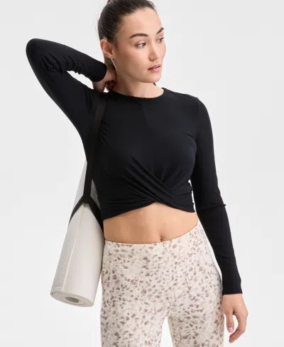 ID IDEOLOGY WOMEN'S SOFT RIB LONG-SLEEVE TOP, EXCLUSIVELY AT MACY'S