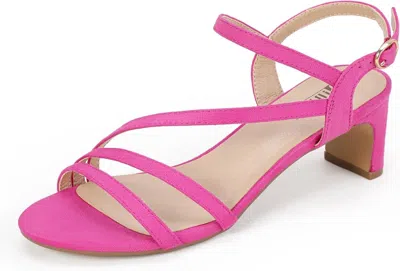 IDIFU IN2 SANDAL WOMEN'S US 8 PINK SUEDE OPEN TOE ANKLE STRAP SLINGBACK FZP471
