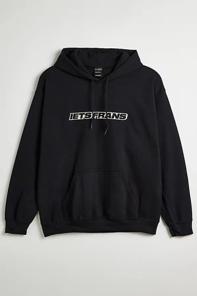 IETS FRANS IETS FRANS. IETS FRANS… EMBROIDERED BIG LOGO HOODIE SWEATSHIRT IN BLACK AT URBAN OUTFITTERS