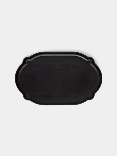 IFUJI ITALIAN HAND-CARVED WOOD OVAL TRAY (12IN/31CM)