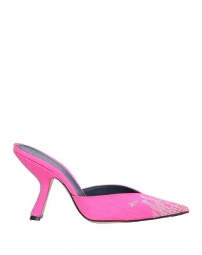 IINDACO IINDACO WOMAN MULES & CLOGS FUCHSIA SIZE 8 TEXTILE FIBERS