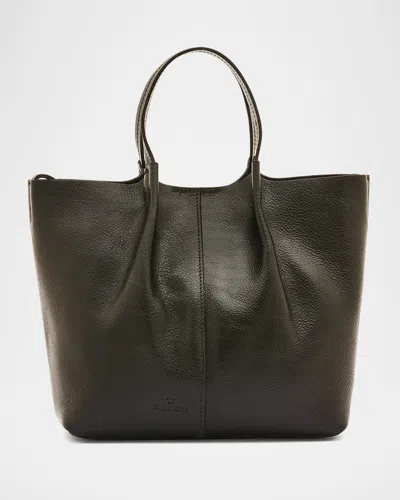 IL BISONTE NINA SMALL PLEATED LEATHER TOTE BAG