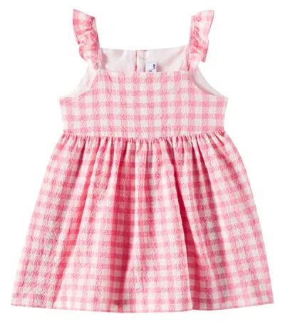 IL GUFO BABY GINGHAM COTTON-BLEND DRESS