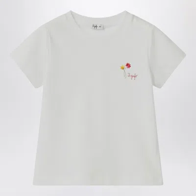IL GUFO IL GUFO WHITE T SHIRT WITH EMBROIDERED LOGO