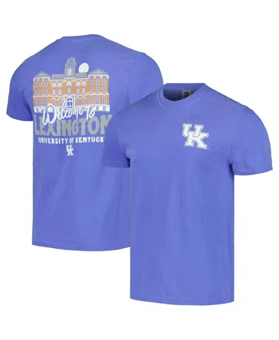 IMAGE ONE MEN'S AND WOMEN'S ROYAL KENTUCKY WILDCATS HYPER LOCAL WELCOME TO CAMPUS T-SHIRT