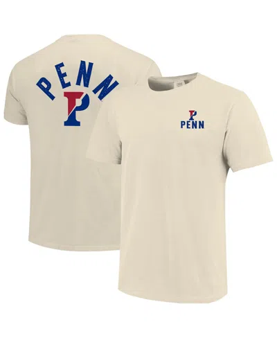 IMAGE ONE MEN'S CREAM PENNSYLVANIA QUAKERS COMFORT COLORS MASCOT OVERLAY T-SHIRT