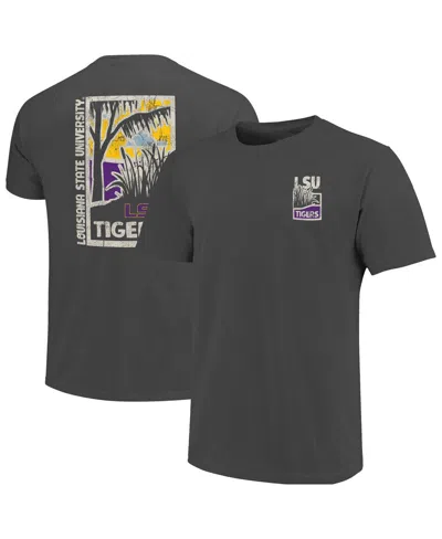 IMAGE ONE MEN'S GRAPHITE LSU TIGERS COMFORT COLORS MINIMALIST DISTRESSED VISTA T-SHIRT