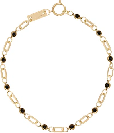IN GOLD WE TRUST PARIS SSENSE EXCLUSIVE GOLD OBSIDIAN MINI MEDALS NECKLACE