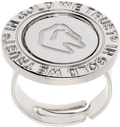IN GOLD WE TRUST PARIS SSENSE EXCLUSIVE SILVER SIGNET RING