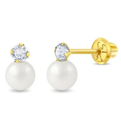IN SEASON JEWELRY IN SEASON JEWELRY 14K PEARL WITH CZ DROP EARRINGS