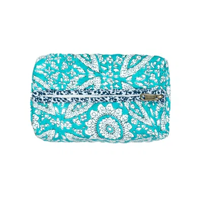 INARA BLUE MEDITERRANEAN MOSAIC SMALL COTTON WASH BAG