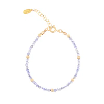 INARI JEWELLERY WOMEN'S GOLD / GREY CELESTIAL BRACELET IOLITE GEMSTONE
