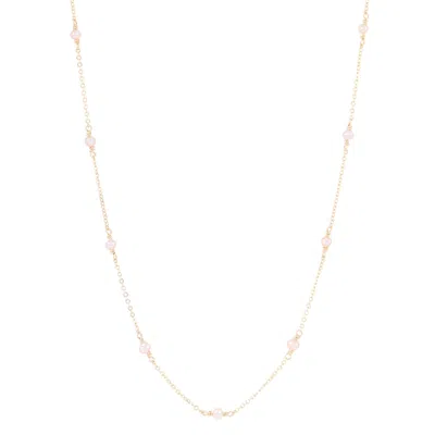 INARI JEWELLERY WOMEN'S GOLD / PINK TINSEL NECKLACE PINK FRESHWATER PEARLS