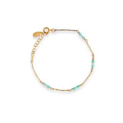INARI JEWELLERY WOMEN'S GREEN / BLUE / GOLD AMARUS BRACELET – GOLD-FILLED WITH AMAZONITE & MOONSTONE