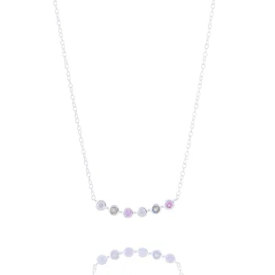 INARI JEWELLERY WOMEN'S WHITE / SILVER / PINK LOVE METER NECKLACE - WHITE GOLD STERLING SILVER, PINK SAPPHIRE, LABAD