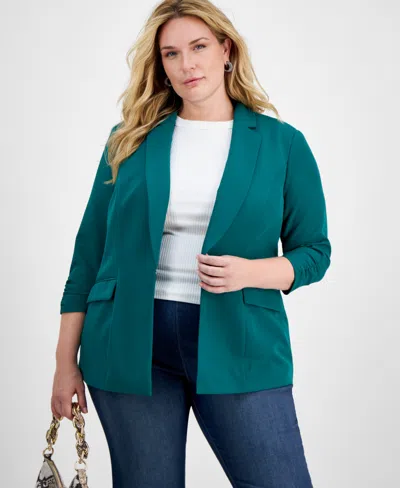 INC INTERNATIONAL CONCEPTS PLUS SIZE 3/4-SLEEVE BLAZER, CREATED FOR MACY'S