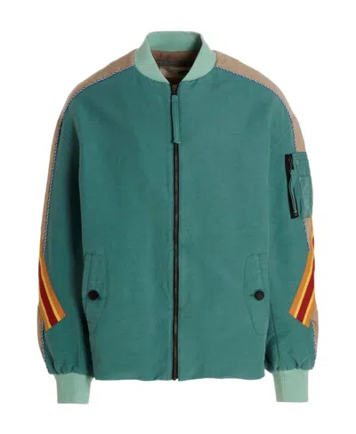 INCOTEX INCOTEX STRIPE ACCENT BOMBER JACKET
