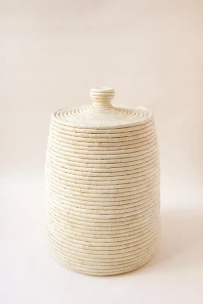 INDEGO AFRICA INDEGO AFRICA RAFFIA LIDDED BASKET