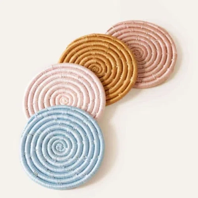 INDEGO AFRICA INDEGO AFRICA SOLID MIXED SET OF 4 COASTERS