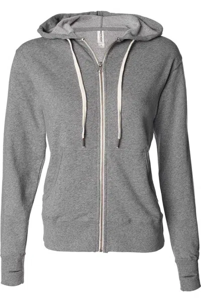 INDEPENDENT TRADING CO. HEATHERED FRENCH TERRY FULL-ZIP HOODED SWEATSHIRT