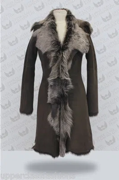 INFINITY BRAUNE SILBER DAMEN ECHTES LAMMFELL AUS TOSKANA LEDERJACKE TRENCHCOAT