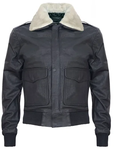 INFINITY HERREN AIR FORCE A2 USAF SCHWARZ PILOT AVIATOR ECHTLEDER FLUG BOMBER JACKE