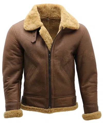 INFINITY HERREN BRAUNE B3 LAMMFELL WW 2 BOMBER LEDER FLIEGEN PILOTENJACKE