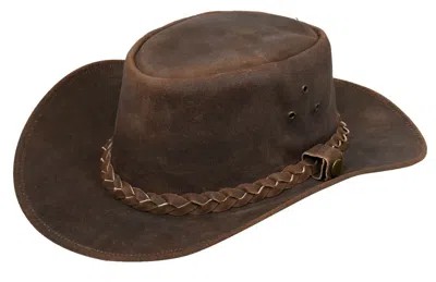 INFINITY LEATHER COWBOY OUTBACK REAL VINTAGE LEATHER AUSSIE BUSH HAT