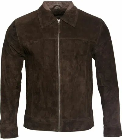 INFINITY LEATHER HERREN RETRO BRAUNE 100% ZIEGE WILDLEDER LEDER BIKERJACKE
