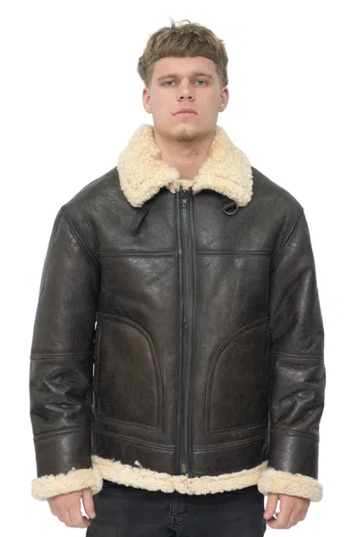 INFINITY LEATHER MENS B3 SHEARLING SHEEPSKIN AVIATOR JACKET-GLOUCESTER