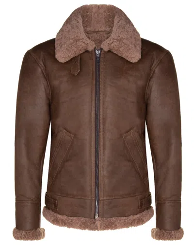 INFINITY LEATHER MENS B3 WW2 SHEEPSKIN LEATHER AVIATOR JACKET-HOUSTON
