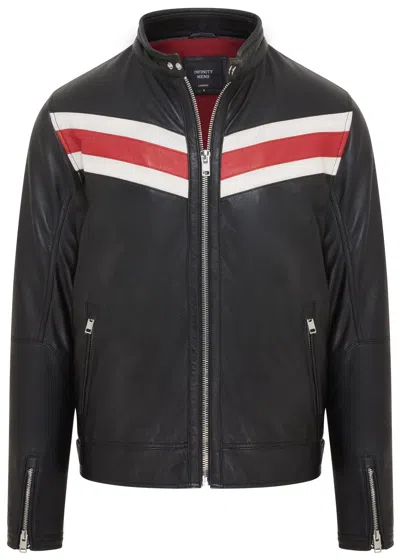 INFINITY LEATHER MENS BLACK CAFÃ RACER BIKER LEATHER JACKET - ANIAK