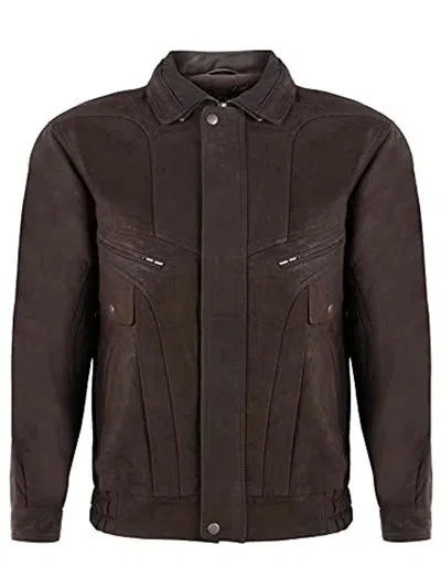 INFINITY LEATHER MENS CLASSIC HARRINGTON BOMBER LEATHER JACKET-MINSK