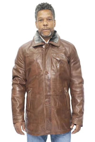 INFINITY LEATHER MENS LEATHER TRENCH COAT-ALEPPO