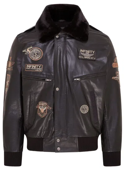 INFINITY LEATHER MENS LEATHER US AIR FORCE BOMBER JACKET- LIEKSA